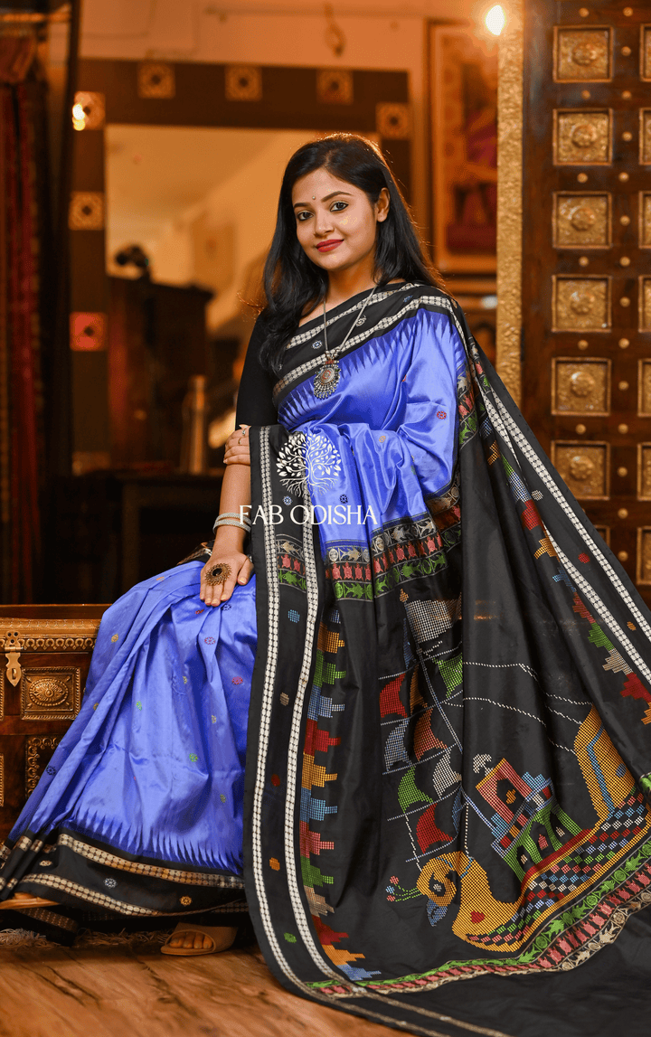 PARAMPARA BALI JATRA SAMBALPURI HANDLOOM PURE SILK SAREE