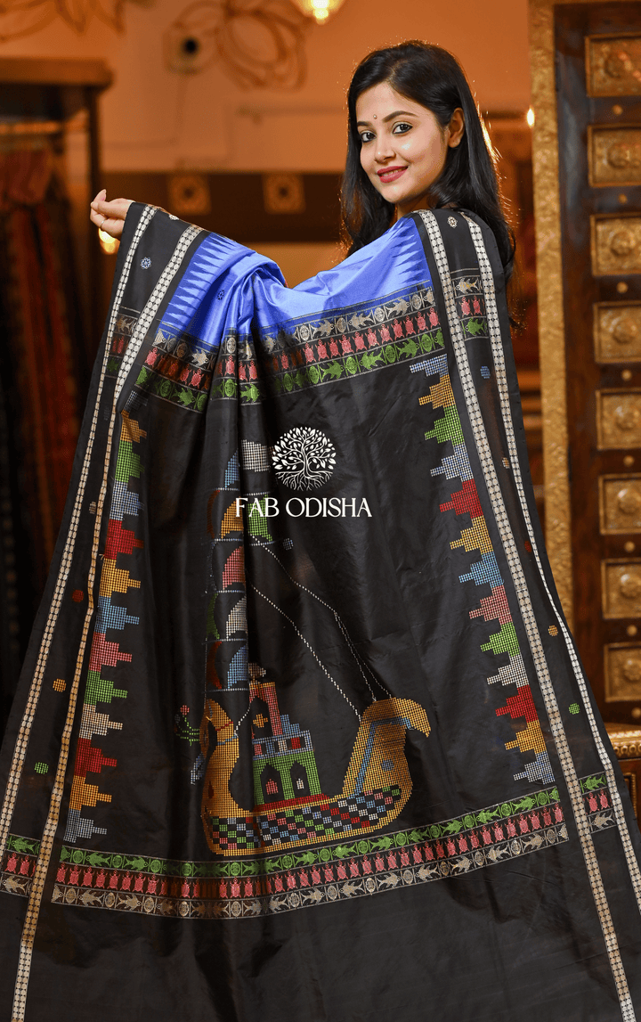 PARAMPARA BALI JATRA SAMBALPURI HANDLOOM PURE SILK SAREE