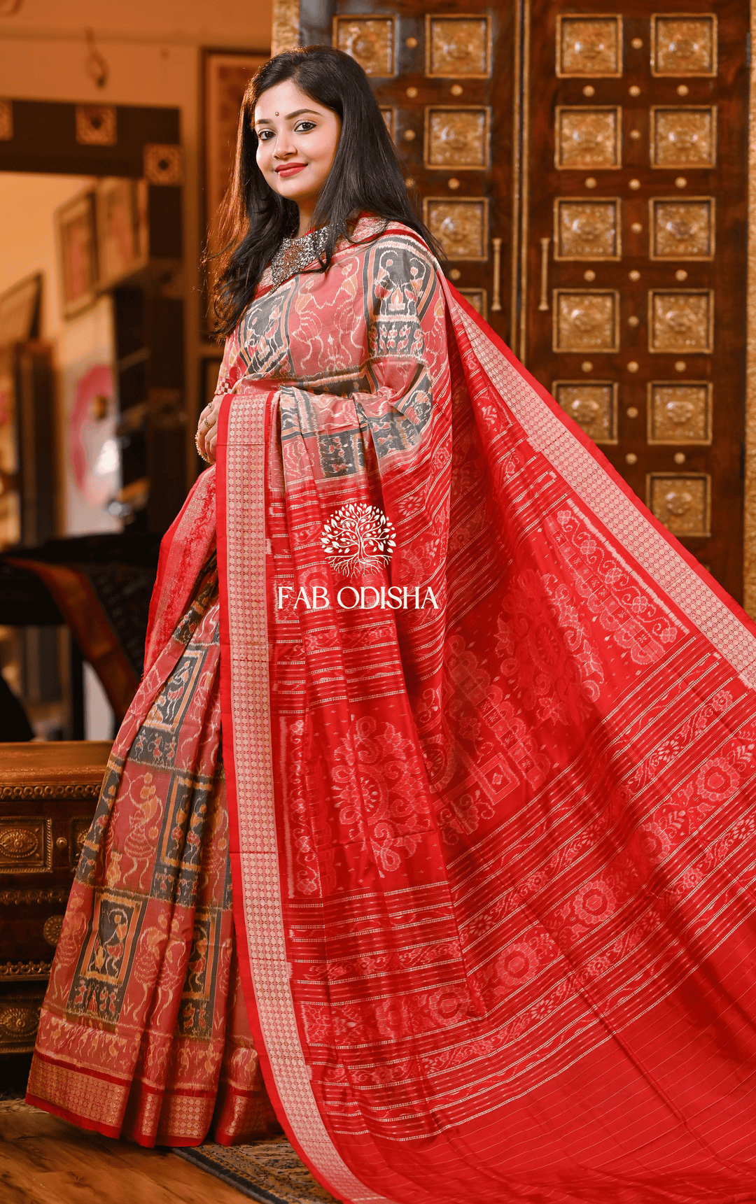 INDRA APSARA MYSTICAL SAMBALPURI HANDLOOM PURE SILK SAREE