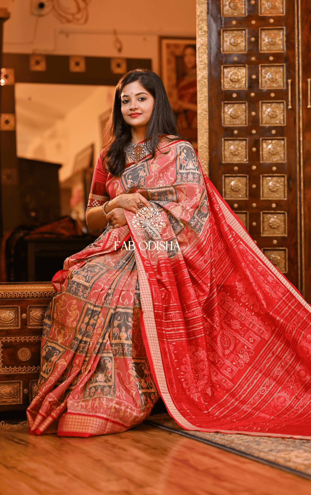 INDRA APSARA MYSTICAL SAMBALPURI HANDLOOM PURE SILK SAREE