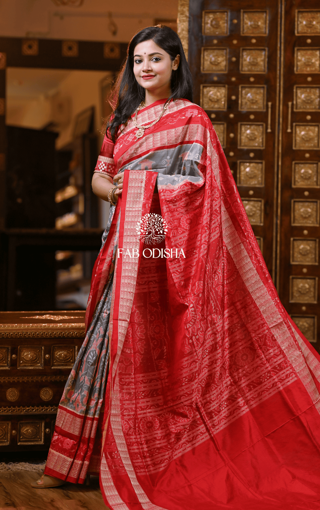 ALKA LABANYA SAMBALPURI DOUBLE BORDER PURE HANDLOOM SILK SAREE