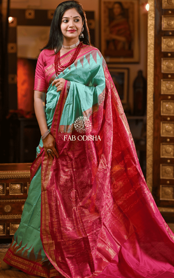 VARNAM SAMBALPURI PURE TISSUE AANCHAL SILK SAREE