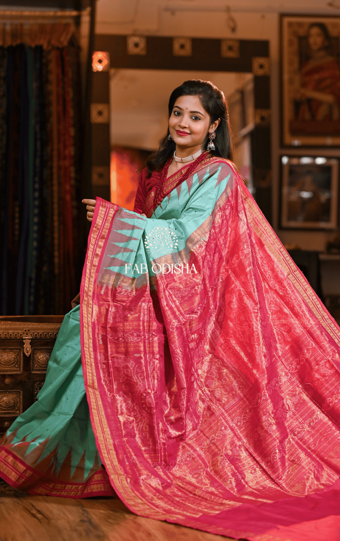 VARNAM SAMBALPURI PURE TISSUE AANCHAL SILK SAREE