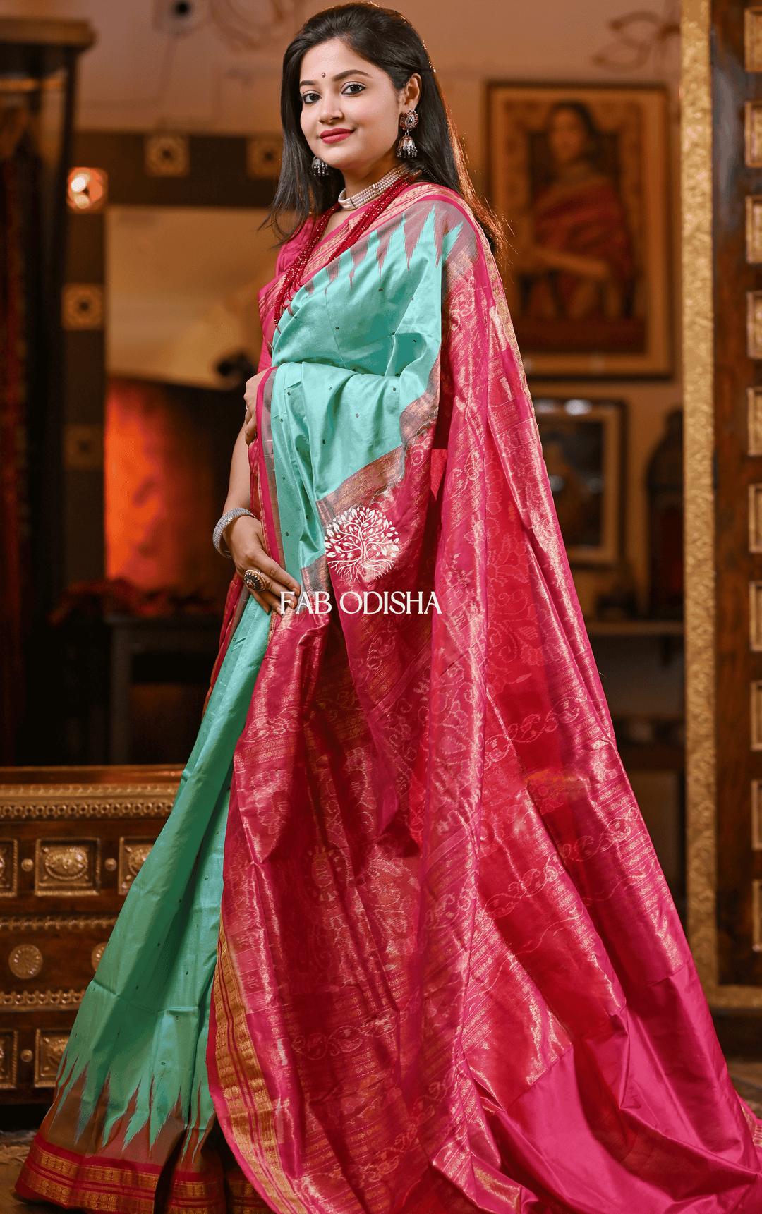 VARNAM SAMBALPURI PURE TISSUE AANCHAL SILK SAREE