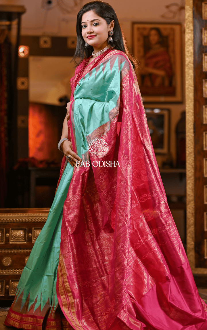 VARNAM SAMBALPURI PURE TISSUE AANCHAL SILK SAREE