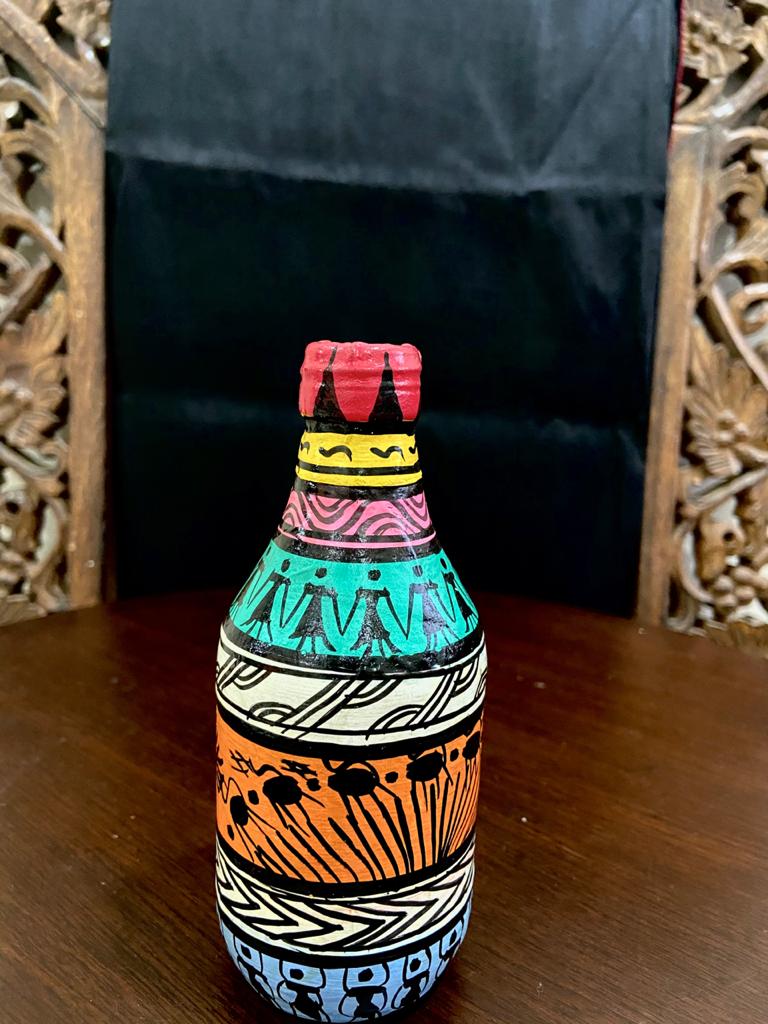 SMALL -5.5 '' WARLI PATTACHITRA BOTTLE