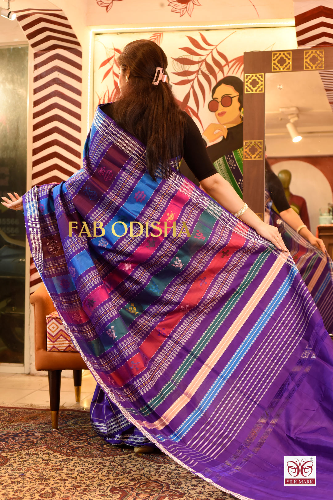 CHAND BAHAR BERHAMPURI DOUBLE AANCHAL PURE SILK PATTA SAREE
