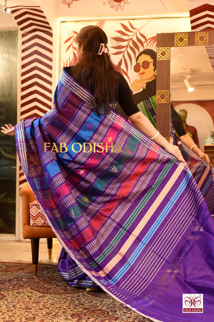 CHAND BAHAR BERHAMPURI DOUBLE AANCHAL PURE SILK PATTA SAREE