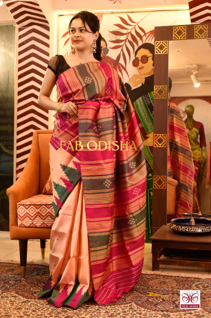 MYSTIC BRIDAL RESPLENDENT DOUBLE ANCHAL BERHAMPURI PATTA SAREE