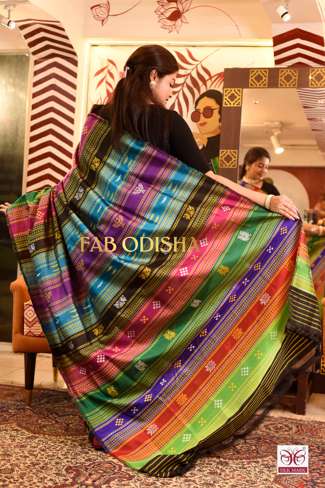 NAKSHTARA NARI BERHAMPURI DOUBLE AANCHAL PURE SILK PATTA SAREE