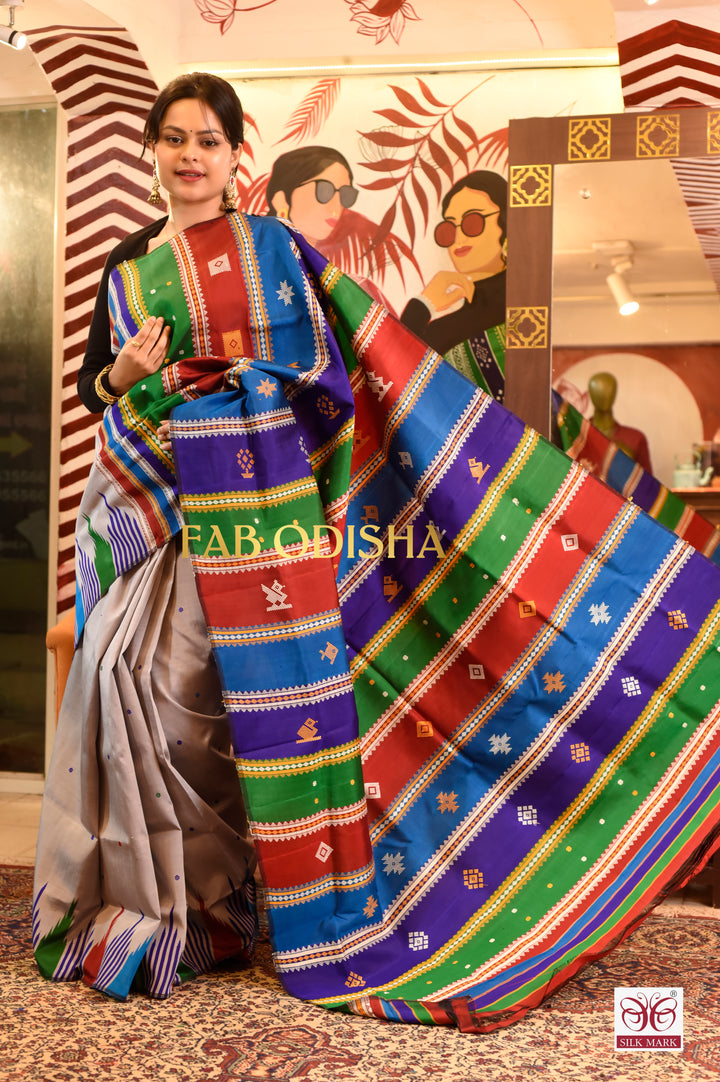 SHUBH SHRINGAR BERHAMPURI DOUBLE AANCHAL PURE SILK PATTA SAREE