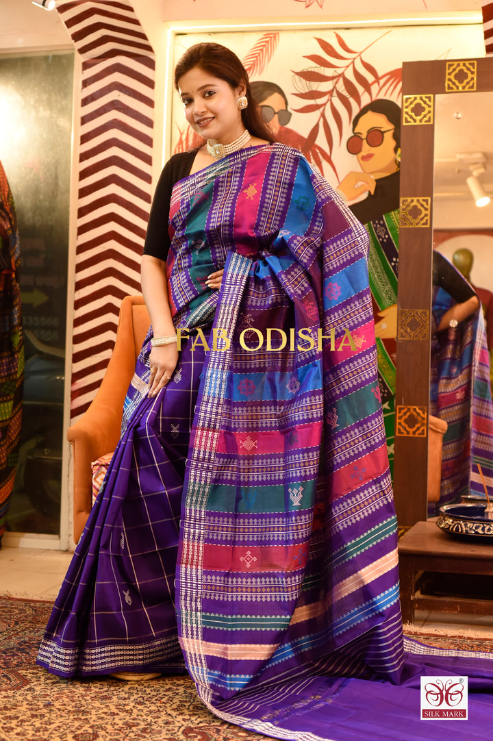 CHAND BAHAR BERHAMPURI DOUBLE AANCHAL PURE SILK PATTA SAREE