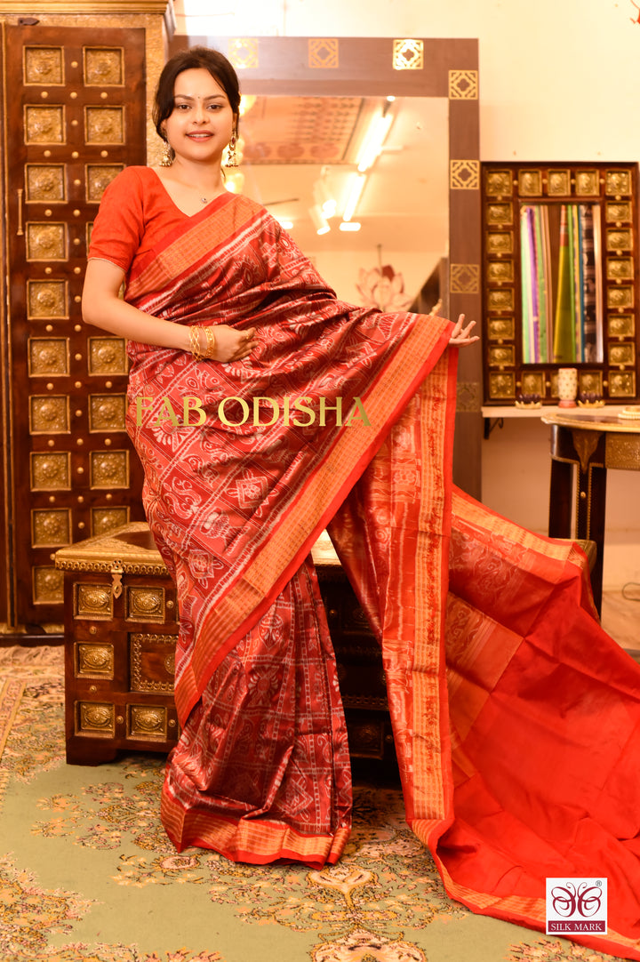 NAYANTARA TISSUE NABAKOTHI HANDLOOM SAMBALPURI PURE SILK SAREE