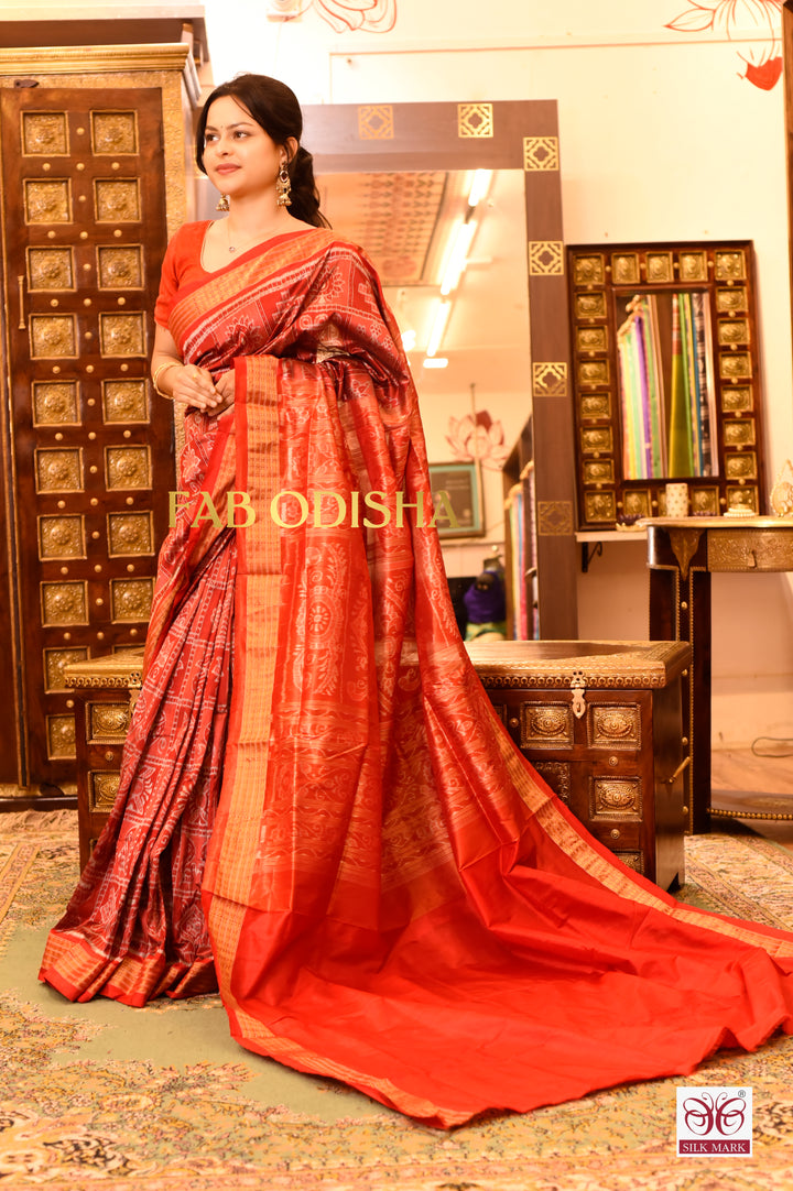 NAYANTARA TISSUE NABAKOTHI HANDLOOM SAMBALPURI PURE SILK SAREE