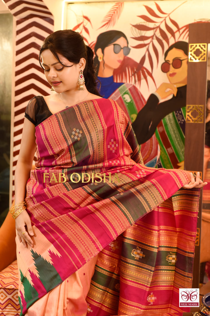 MYSTIC BRIDAL RESPLENDENT DOUBLE ANCHAL BERHAMPURI PATTA SAREE