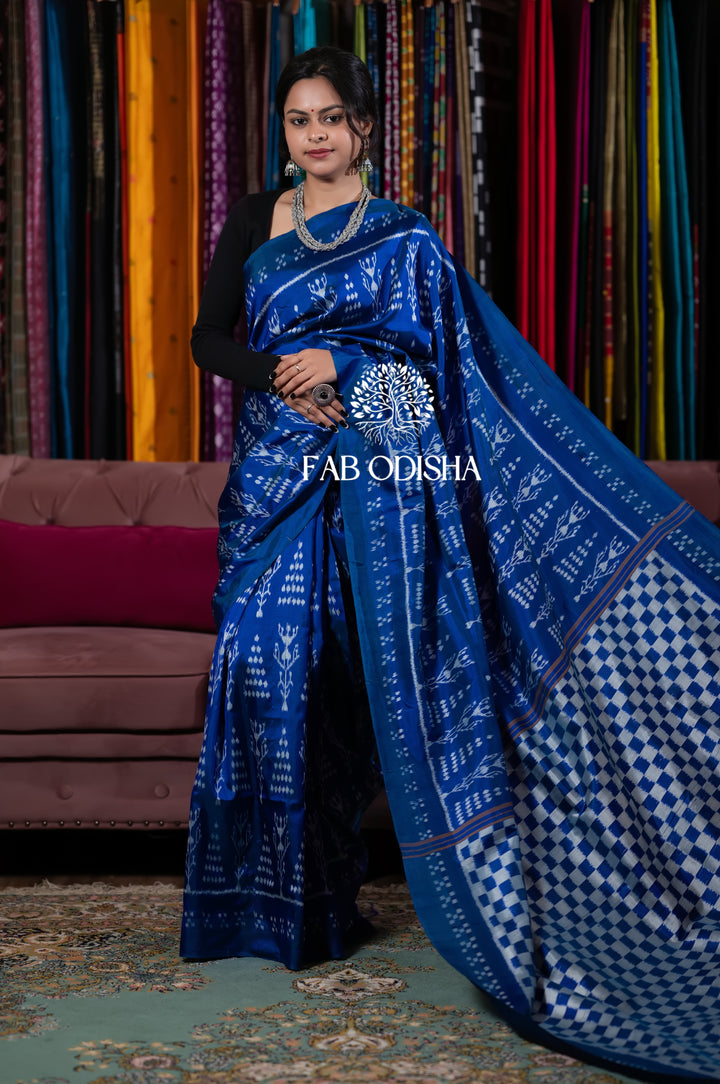 “NEEL-AMBER " ELITE MULBERRY HANDLOOM SILK SAREE