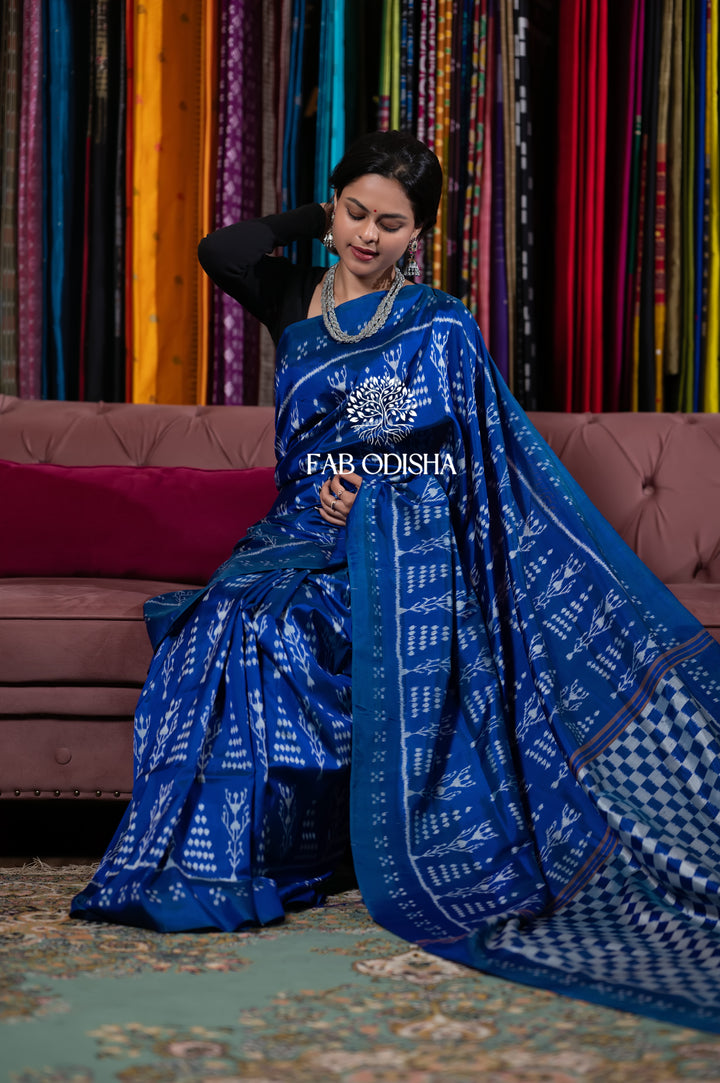 “NEEL-AMBER " ELITE MULBERRY HANDLOOM SILK SAREE