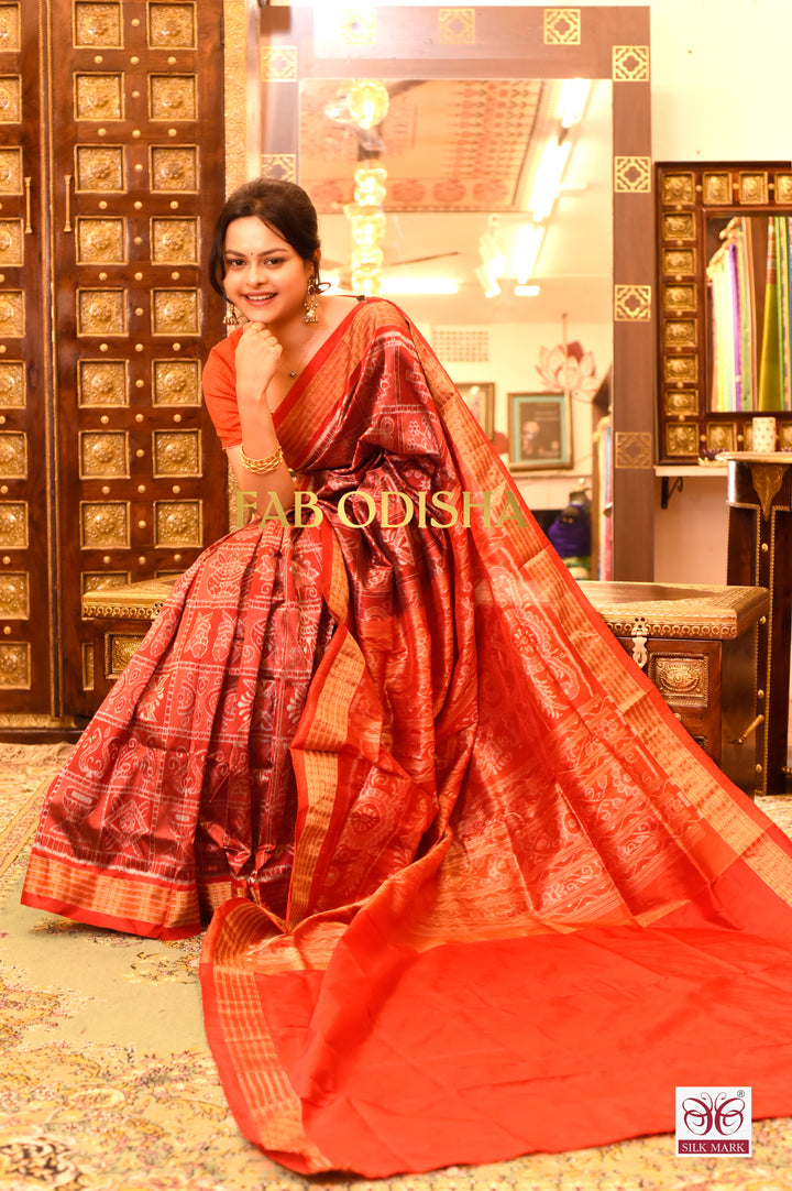 NAYANTARA TISSUE NABAKOTHI HANDLOOM SAMBALPURI PURE SILK SAREE