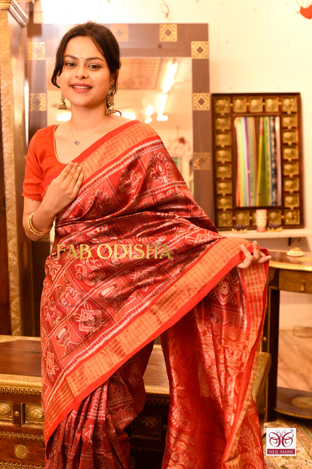 NAYANTARA TISSUE NABAKOTHI HANDLOOM SAMBALPURI PURE SILK SAREE