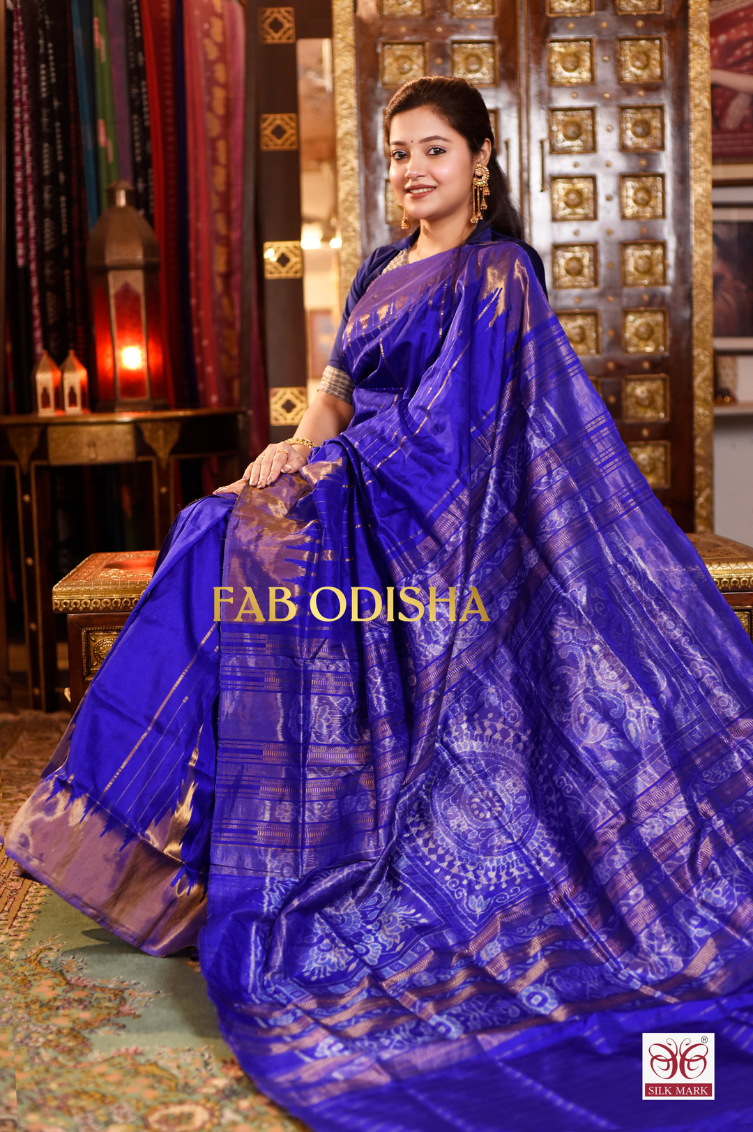 SWARNA NEELAM EXCLUSIVE TISSUE SAMBALPURI HANDLOOM SILK SAREE