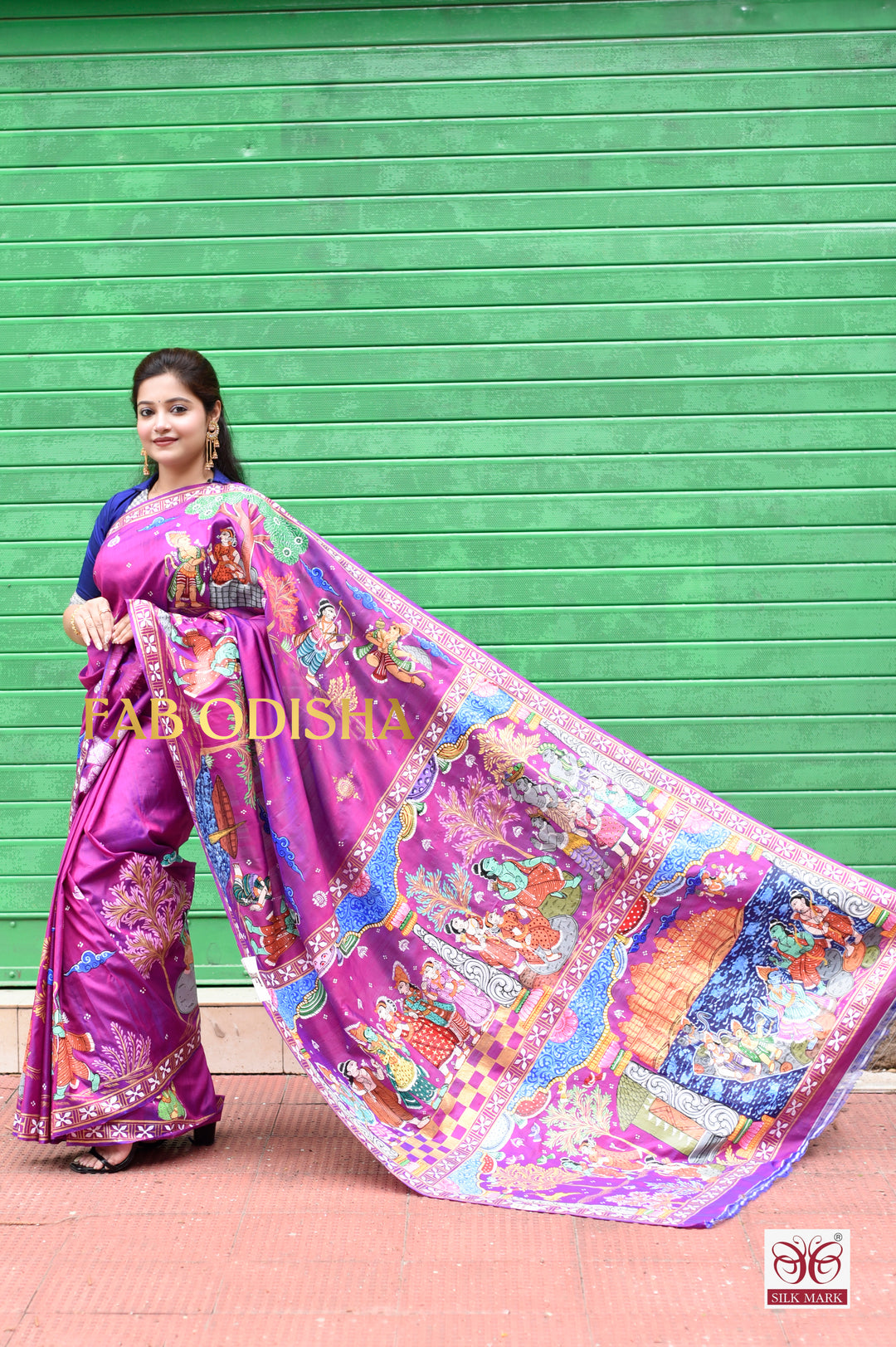 RAM SITA VIVAH KATHA THEMED PATTACHITRA PURE SILK HANDLOOM SAREE