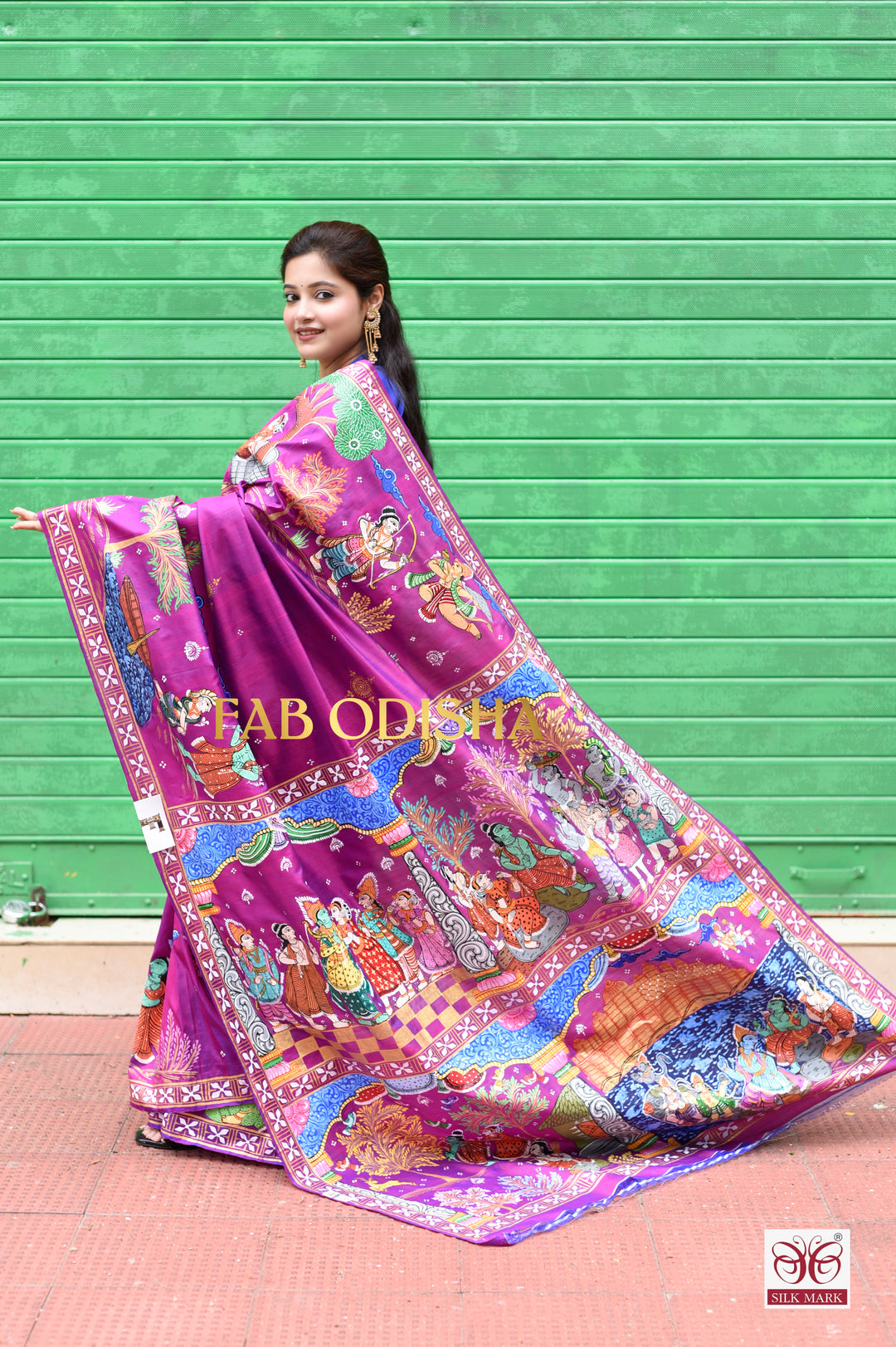 RAM SITA VIVAH KATHA THEMED PATTACHITRA PURE SILK HANDLOOM SAREE
