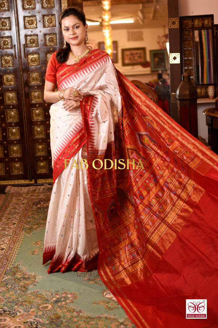 SWETA PADMA EXCLUSIVE DOLABEDI TISSUE SAMBALPURI HANDLOOM SILK SAREE