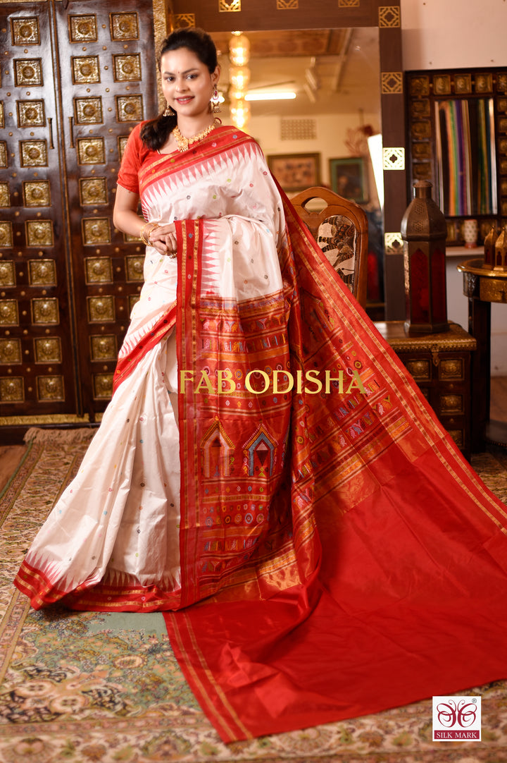 SWETA PADMA EXCLUSIVE DOLABEDI TISSUE SAMBALPURI HANDLOOM SILK SAREE