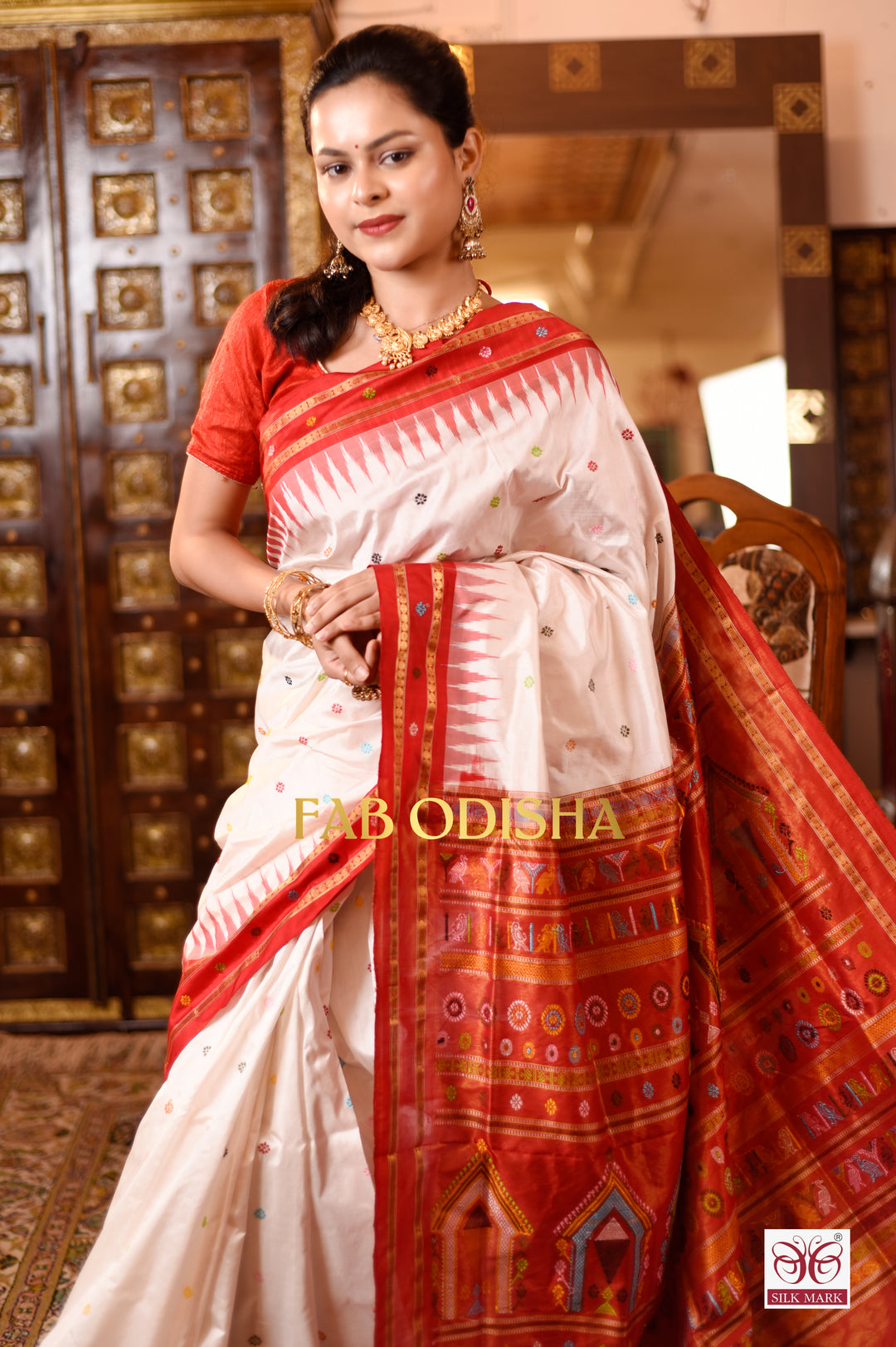 SWETA PADMA EXCLUSIVE DOLABEDI TISSUE SAMBALPURI HANDLOOM SILK SAREE