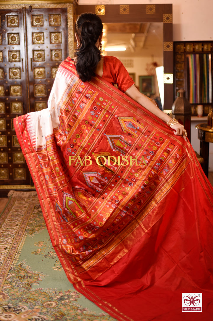SWETA PADMA EXCLUSIVE DOLABEDI TISSUE SAMBALPURI HANDLOOM SILK SAREE