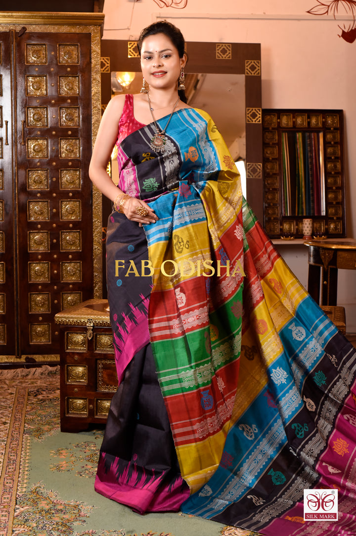 SHAKUNTALA IMPERIAL BERHAMPURI DOUBLE AANCHAL PURE SILK PATTA SAREE
