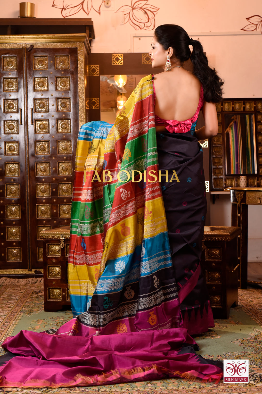 SHAKUNTALA IMPERIAL BERHAMPURI DOUBLE AANCHAL PURE SILK PATTA SAREE