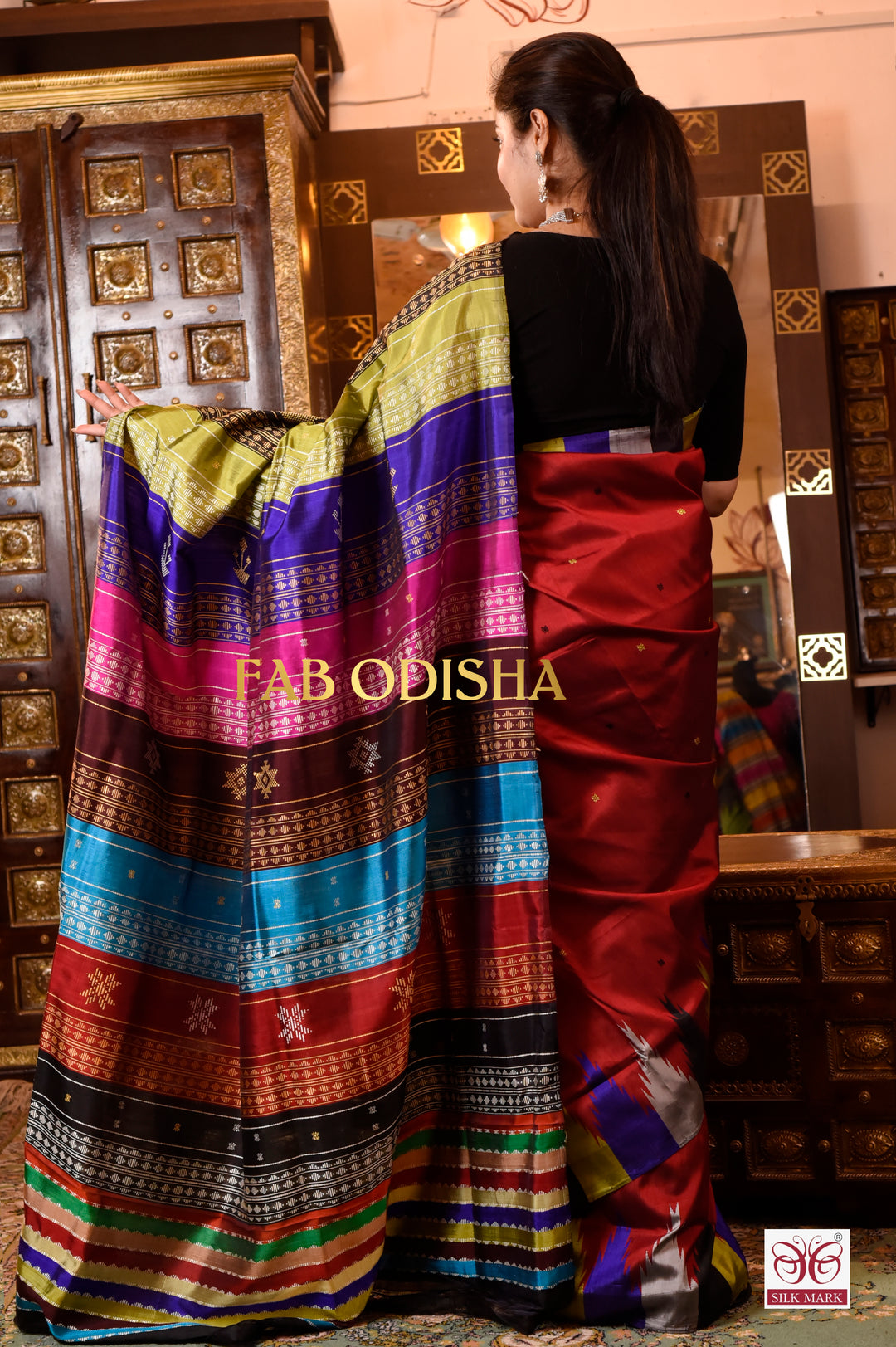 NOOR NAINA BERHAMPURI DOUBLE AANCHAL PURE SILK PATTA SAREE