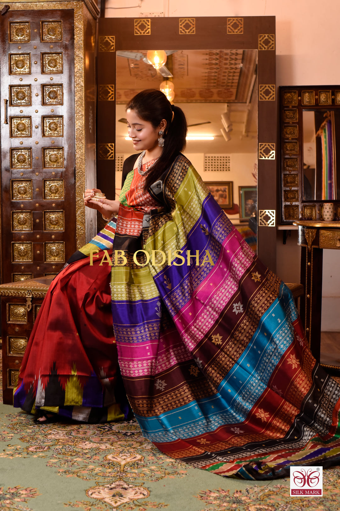 NOOR NAINA BERHAMPURI DOUBLE AANCHAL PURE SILK PATTA SAREE