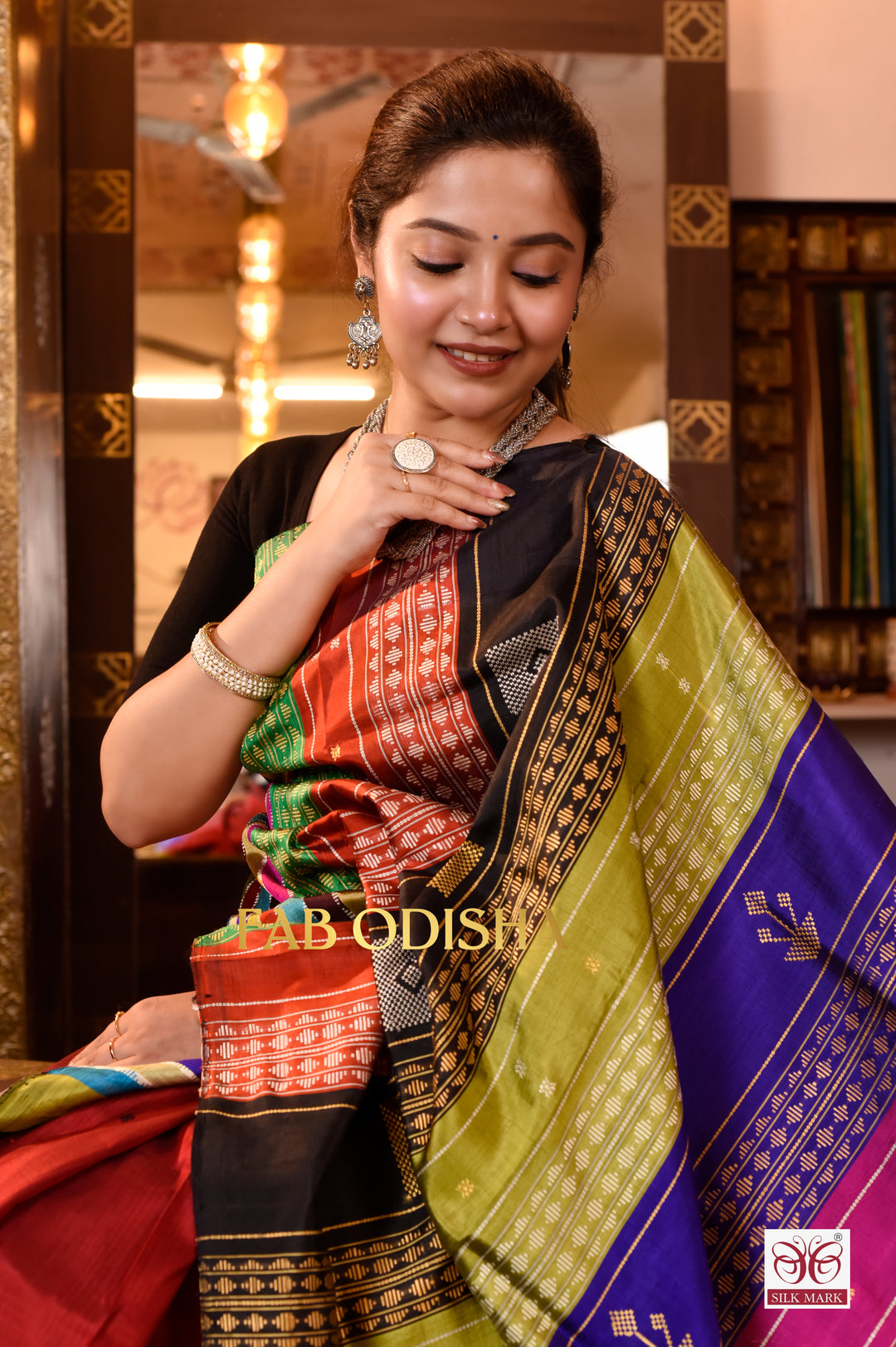NOOR NAINA BERHAMPURI DOUBLE AANCHAL PURE SILK PATTA SAREE
