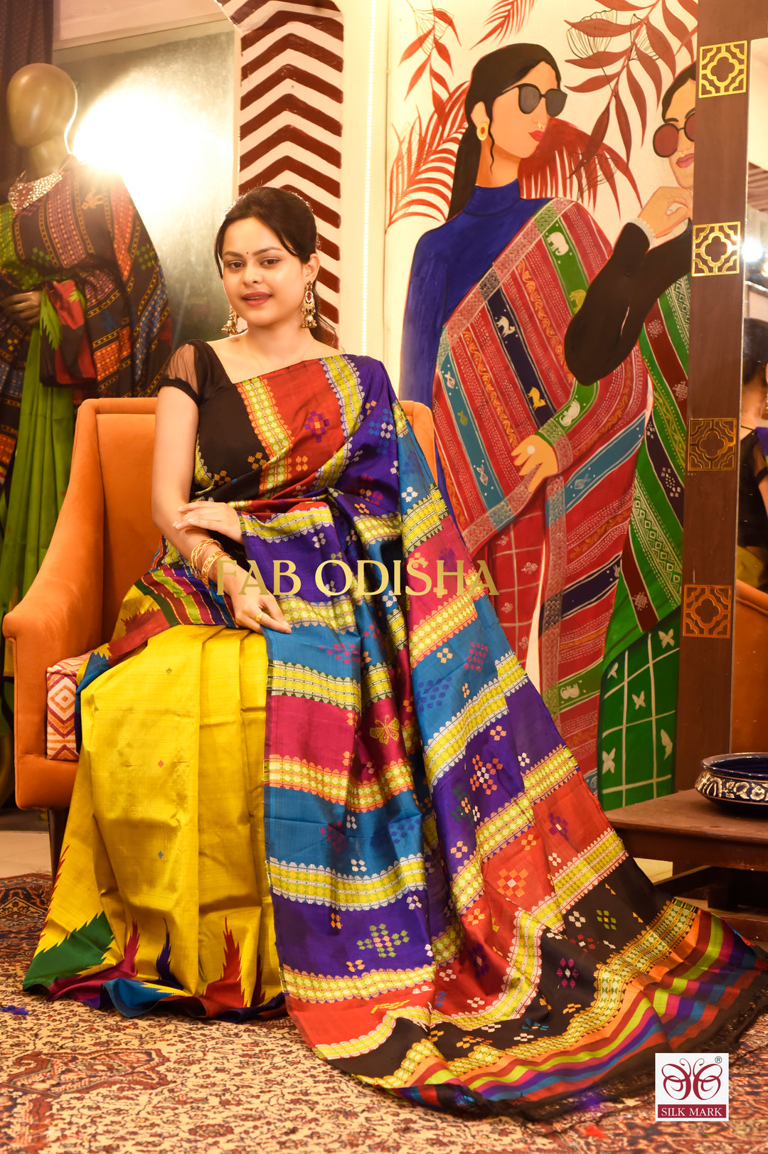 BANI THANI LUXE BERHAMPURI DOUBLE AANCHAL PURE SILK PATTA SAREE