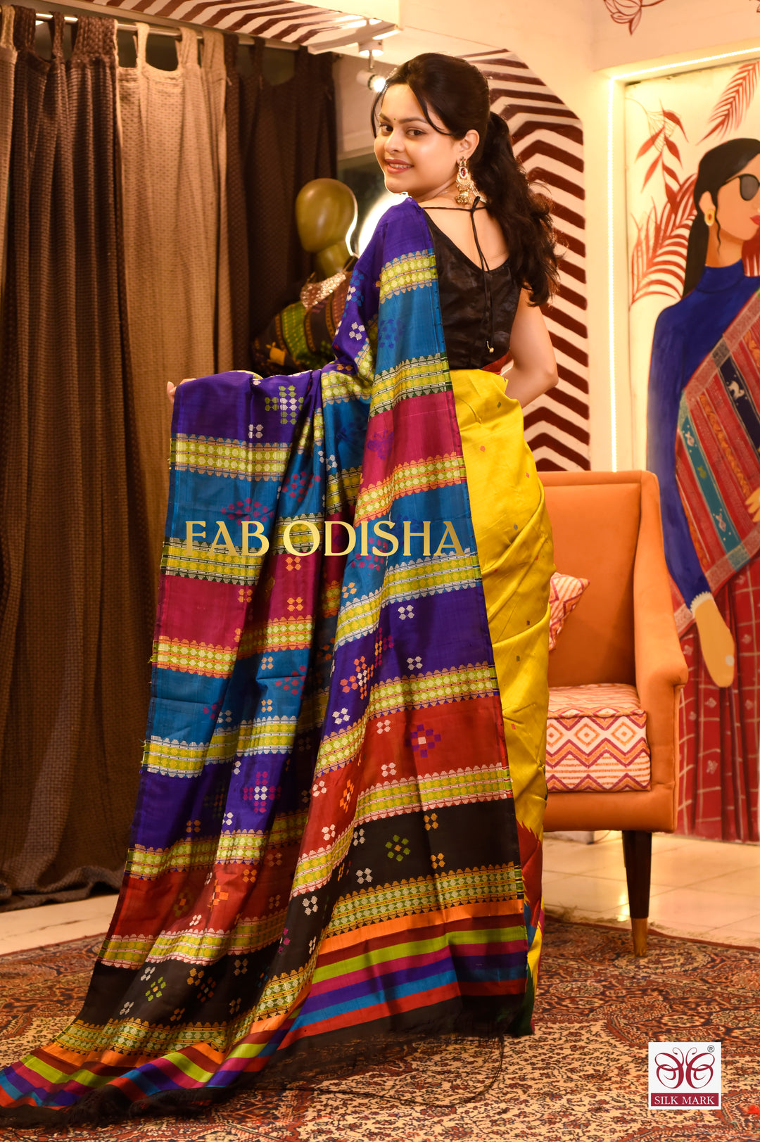 BANI THANI LUXE BERHAMPURI DOUBLE AANCHAL PURE SILK PATTA SAREE