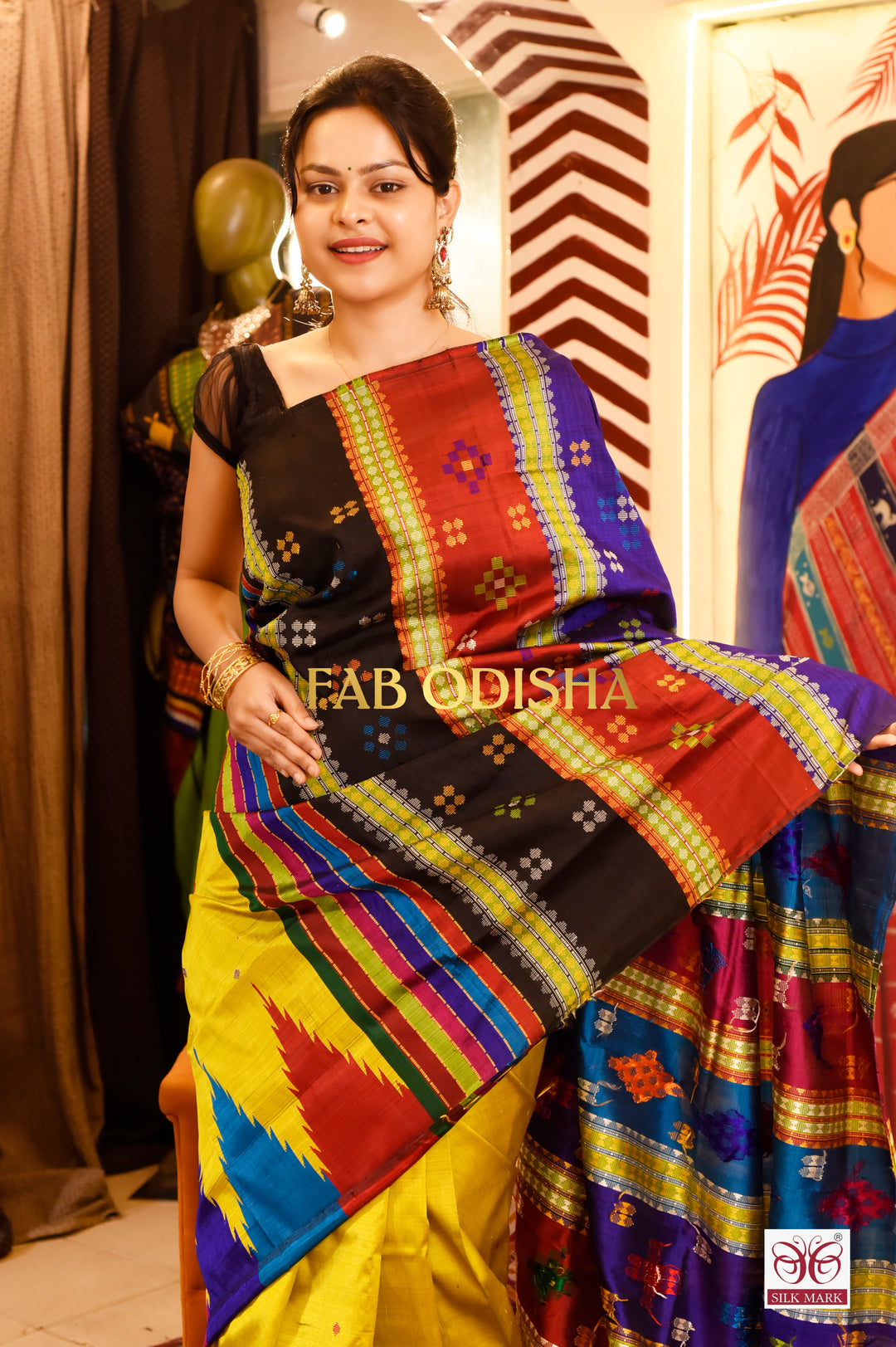 BANI THANI LUXE BERHAMPURI DOUBLE AANCHAL PURE SILK PATTA SAREE
