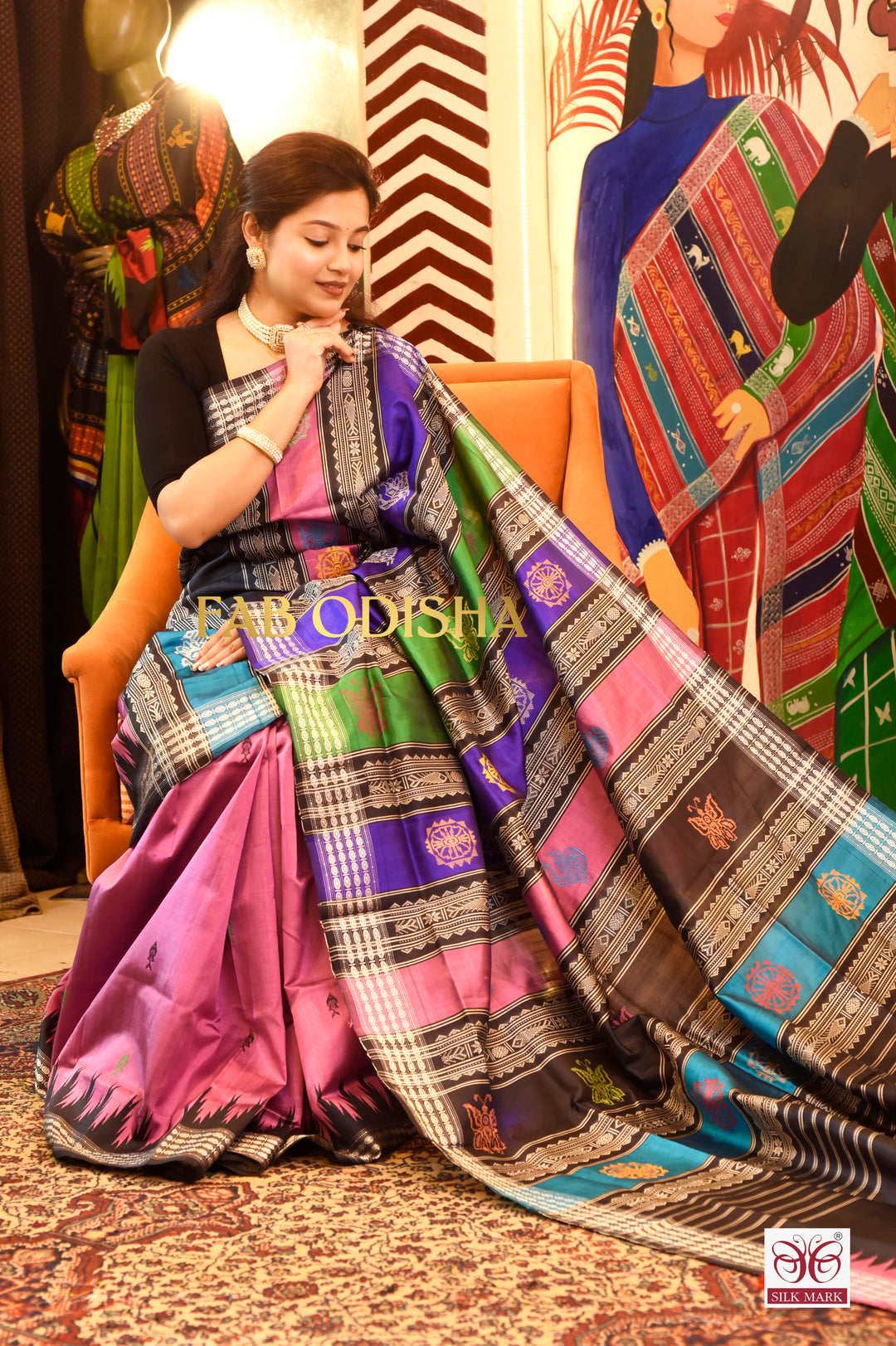 CHANCHAL RAGINI BERHAMPURI DOUBLE AANCHAL PURE SILK PATTA SAREE
