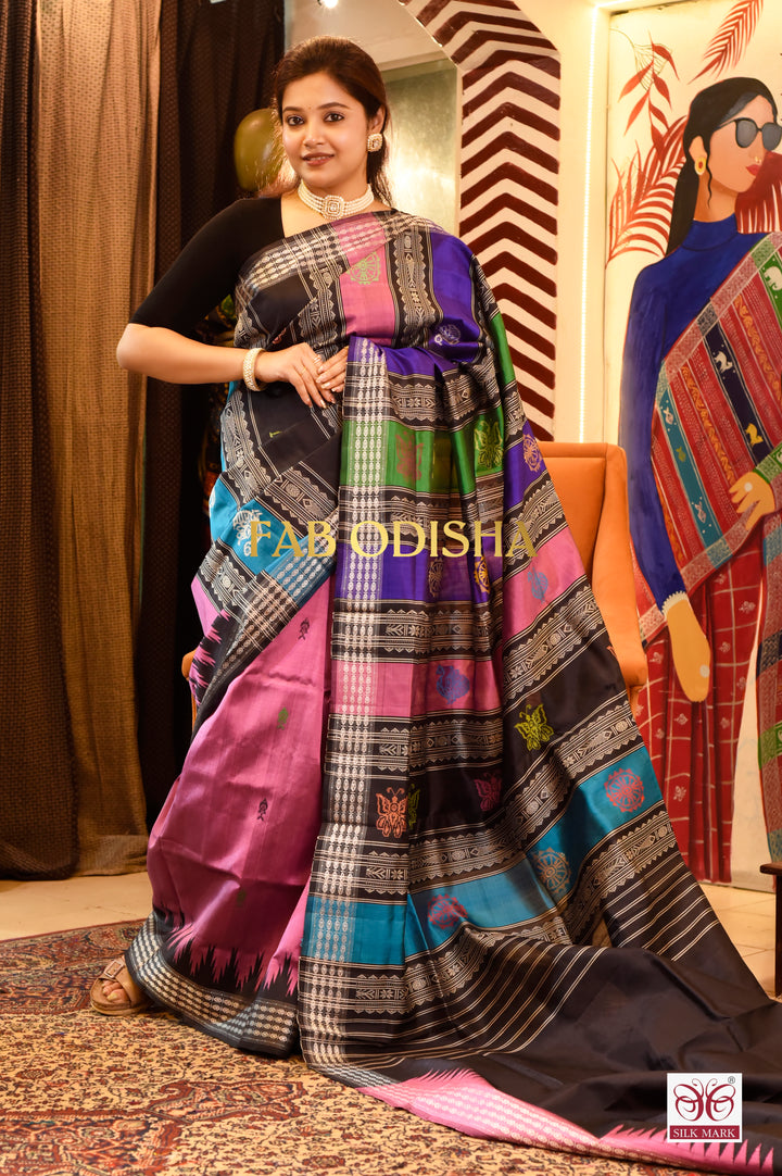 CHANCHAL RAGINI BERHAMPURI DOUBLE AANCHAL PURE SILK PATTA SAREE