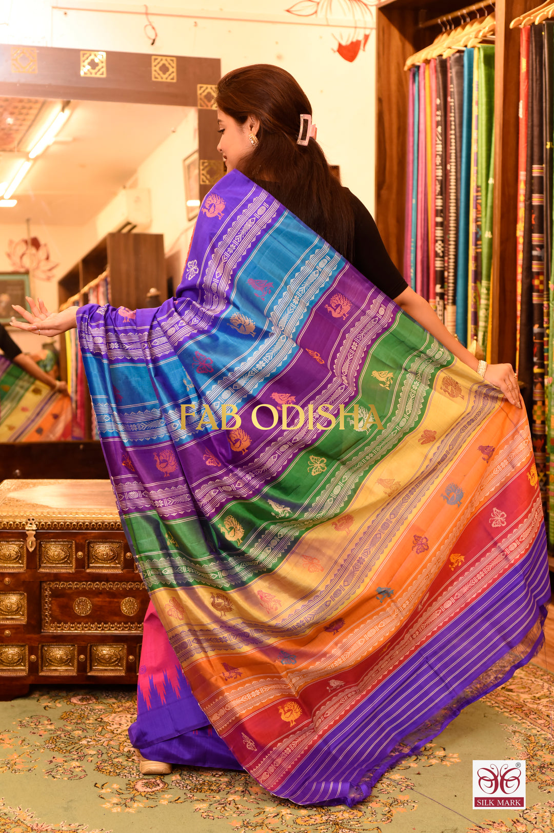 LASITA SILK WHISPER BERHAMPURI DOUBLE ANCHAL HANDLOOM PURE SILK SAREE