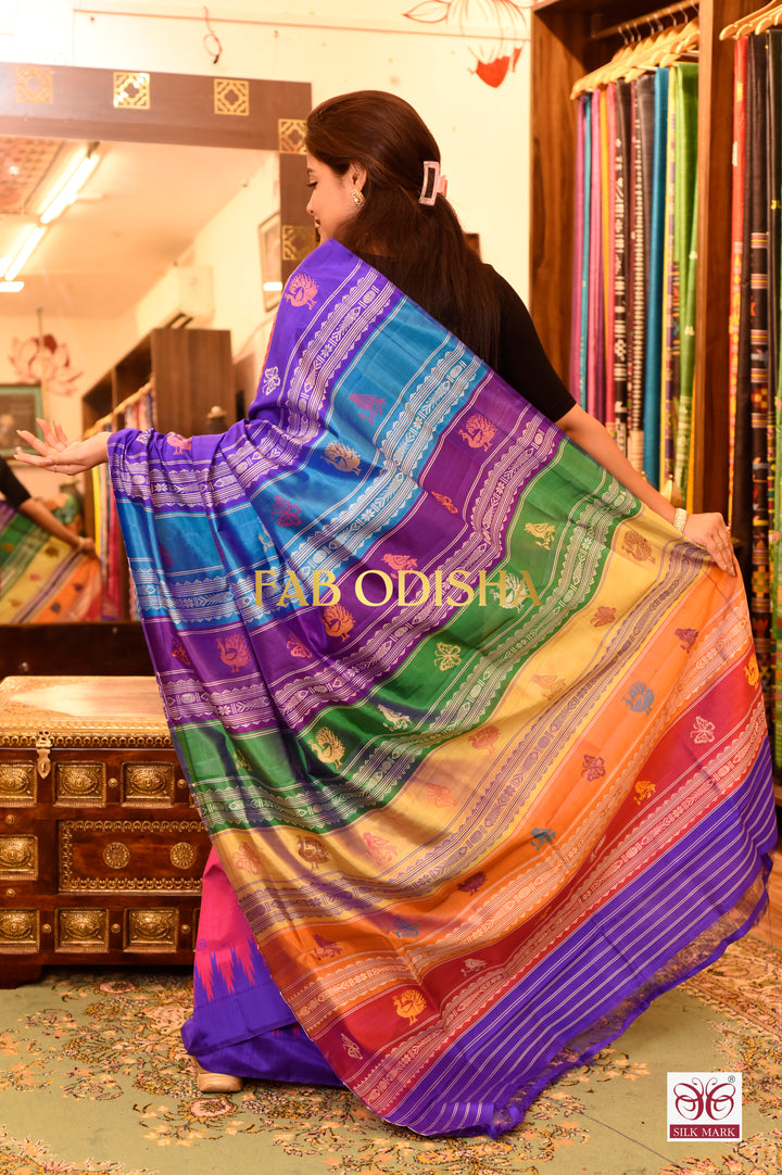 LASITA SILK WHISPER BERHAMPURI DOUBLE ANCHAL HANDLOOM PURE SILK SAREE