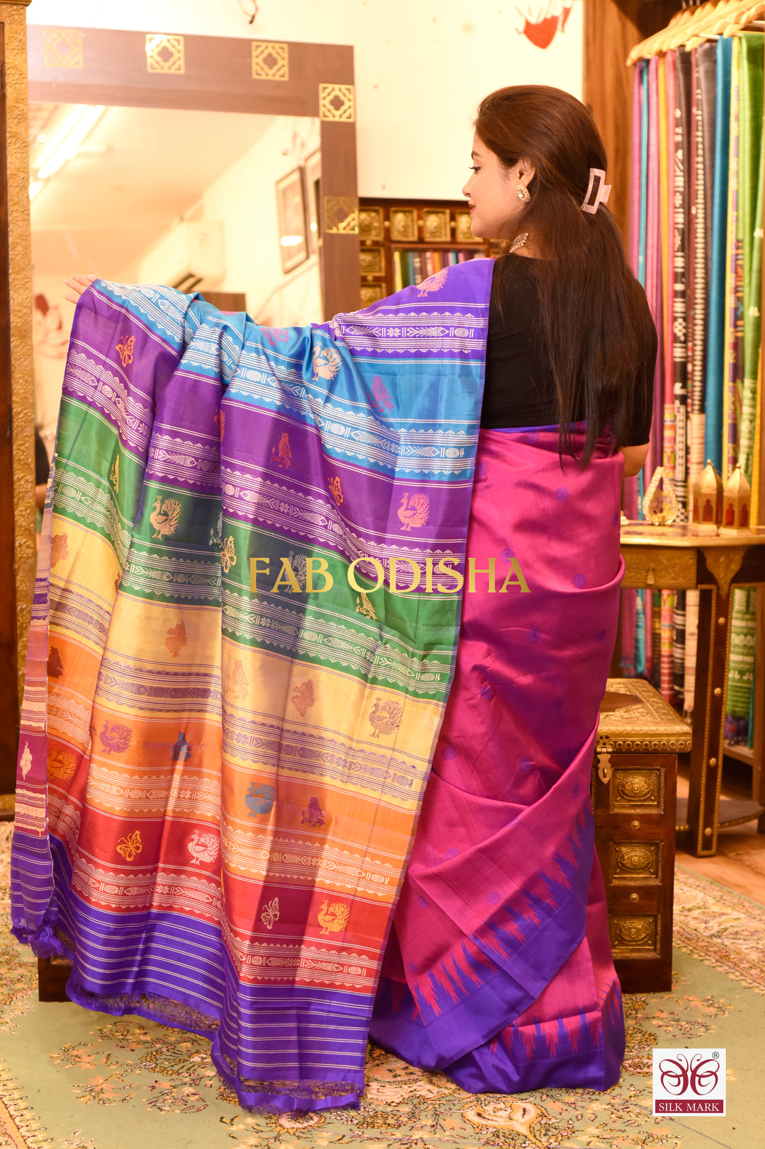 LASITA SILK WHISPER BERHAMPURI DOUBLE ANCHAL HANDLOOM PURE SILK SAREE