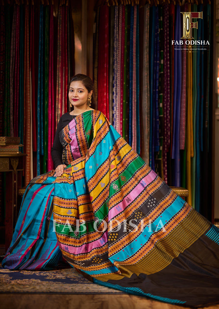RANGAVATI VASTRA BERHAMPURI DOUBLE AANCHAL PURE SILK PATTA SAREE