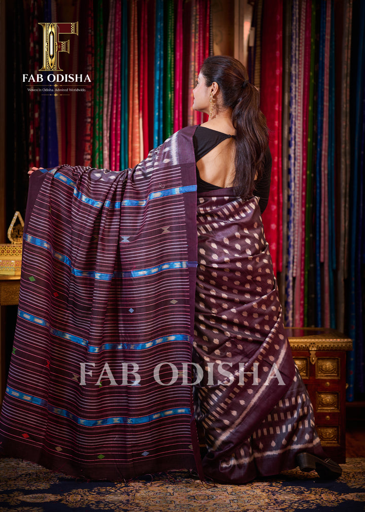 SASHI PRABHA KOTPAD KATHA ON FINE TUSSAR SILK SAREE