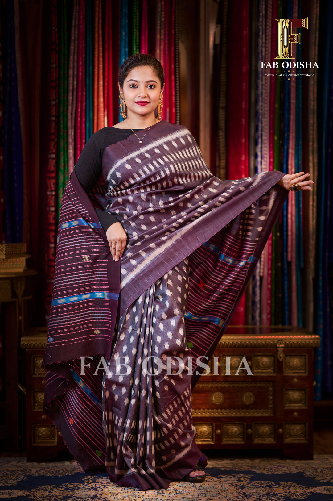 SASHI PRABHA KOTPAD KATHA ON FINE TUSSAR SILK SAREE