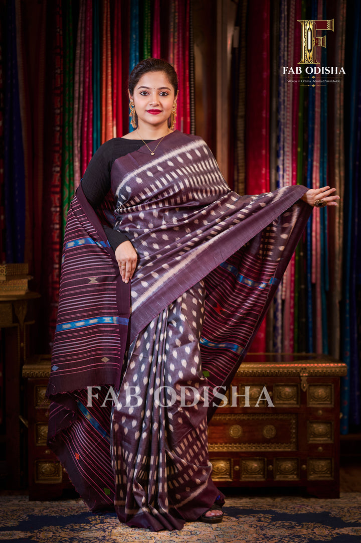 SASHI PRABHA KOTPAD KATHA ON FINE TUSSAR SILK SAREE