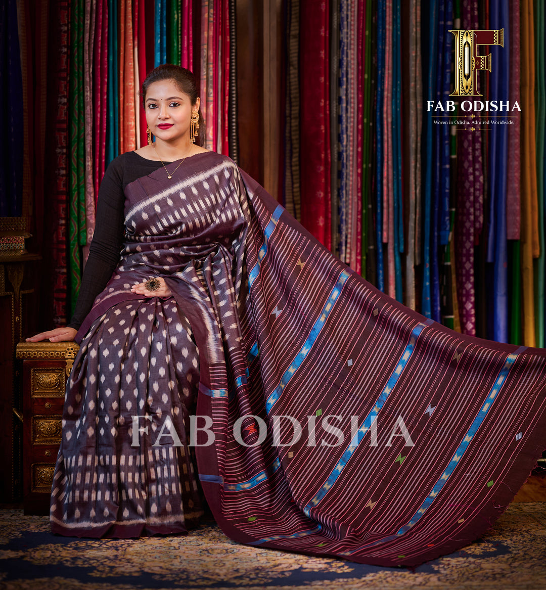SASHI PRABHA KOTPAD KATHA ON FINE TUSSAR SILK SAREE