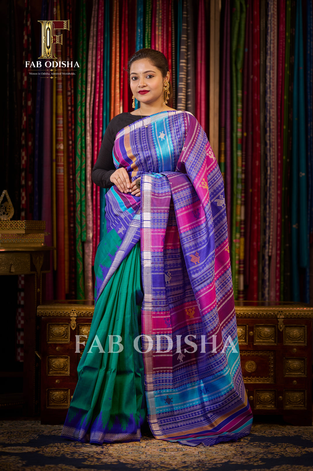 KAMALINI BERHAMPURI DOUBLE AANCHAL PURE SILK PATTA SAREE