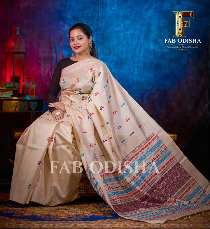 NOOR-E-CHAND TITLI MOONLIGHT FINE TUSSAR SILK SAREE